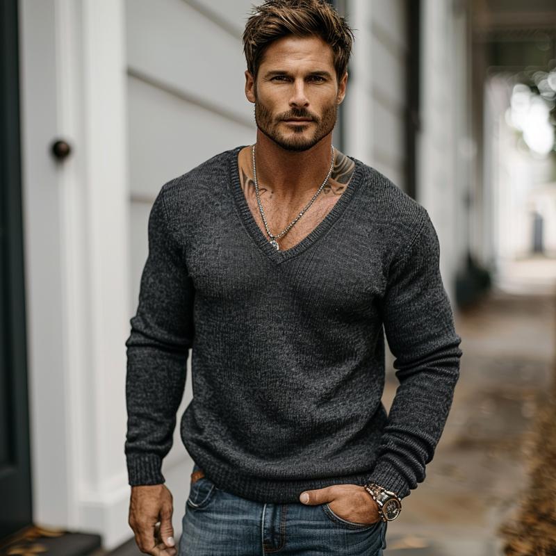 Gustav | Casual Pullover Trui met V-hals