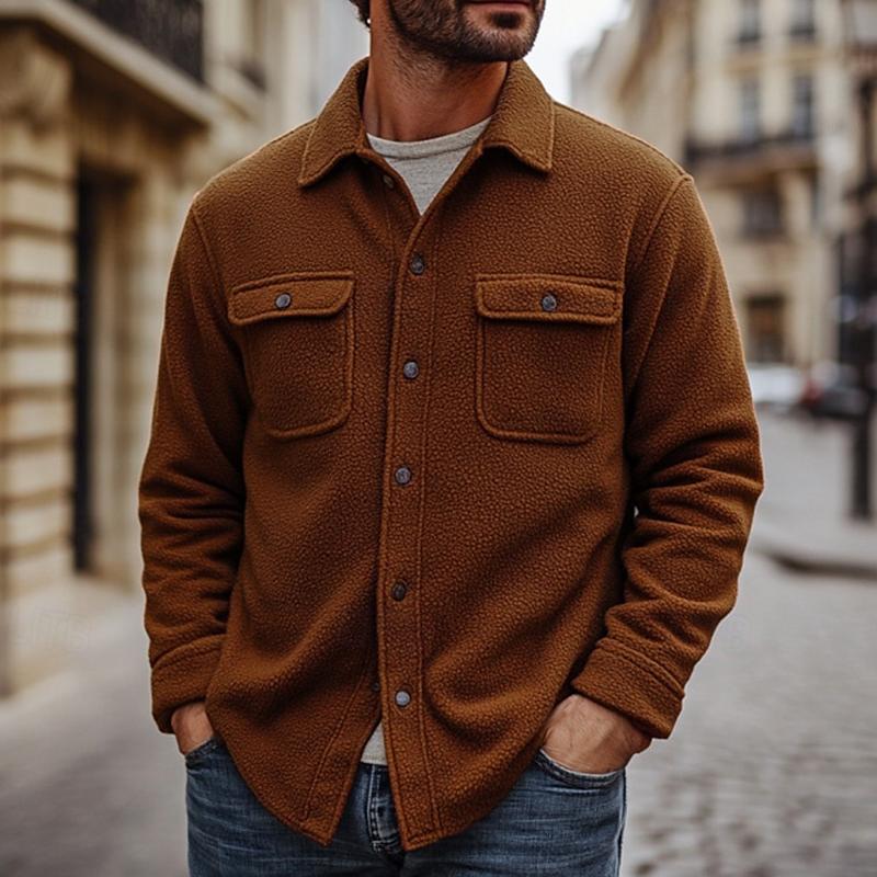 Facundo | Casual polar fleece overhemdjas met lange mouwen