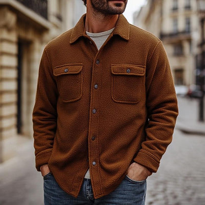 Facundo | Casual polar fleece overhemdjas met lange mouwen