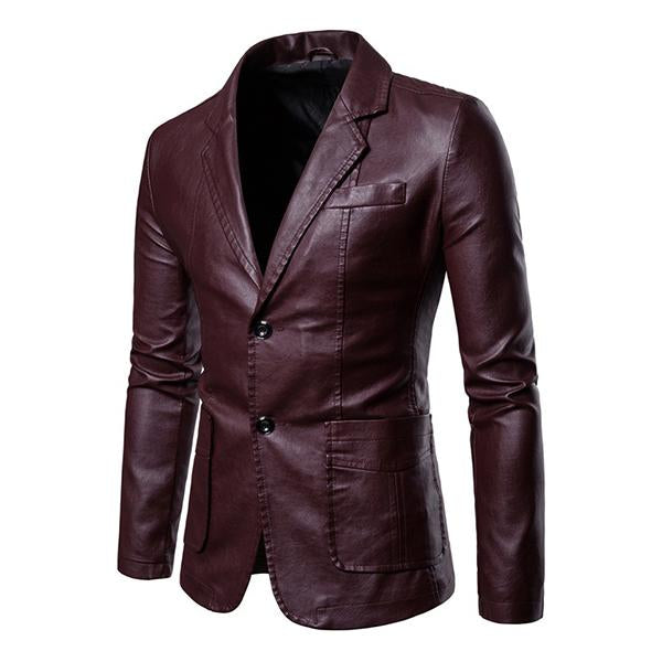 Alberto | Retro Tweeknoops Leren Blazer