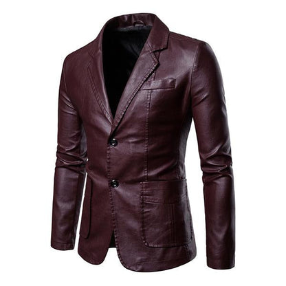 Alberto | Retro Tweeknoops Leren Blazer