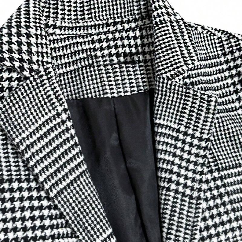 Rohan | Klassieke halflange jas in houndstooth-stijl