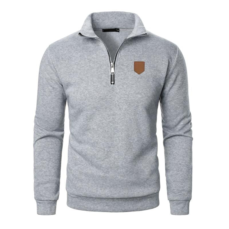 Leandro | Tijdloos Half Rits Staande Kraag T-shirt met lange mouwen