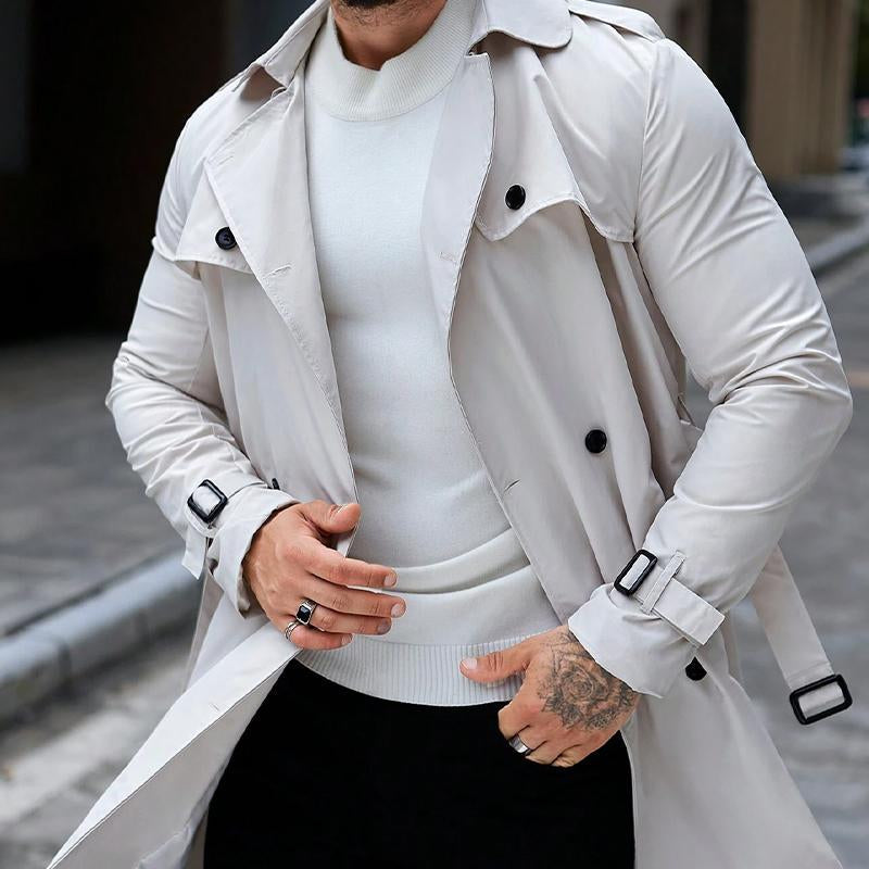 Marcelo | Elegante witte trenchcoat voor mannen