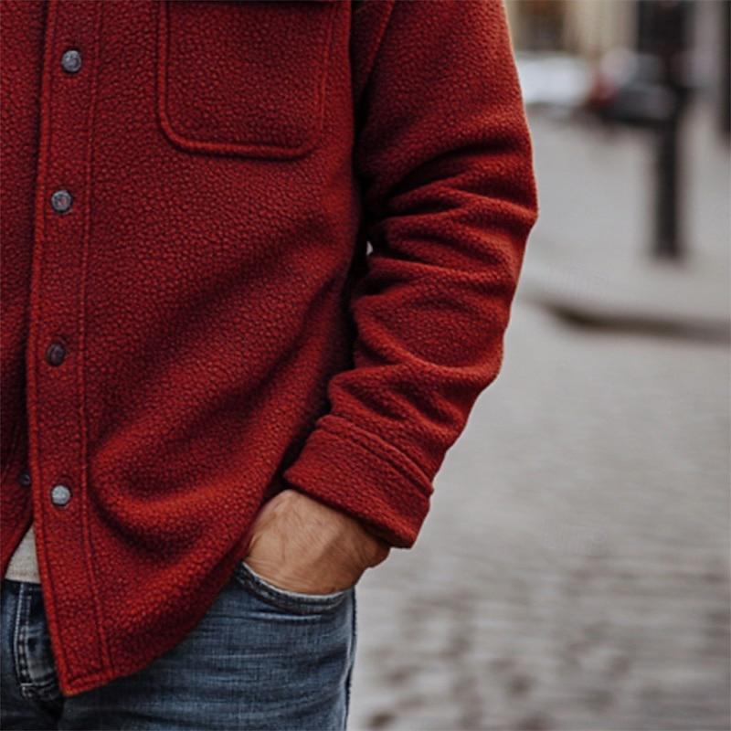 Facundo | Casual polar fleece overhemdjas met lange mouwen