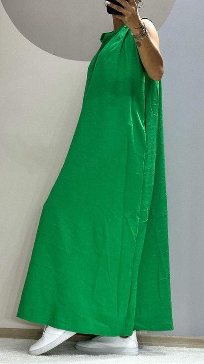 Zainab | Ronde Hals Mouwloze Casual Maxi Dress