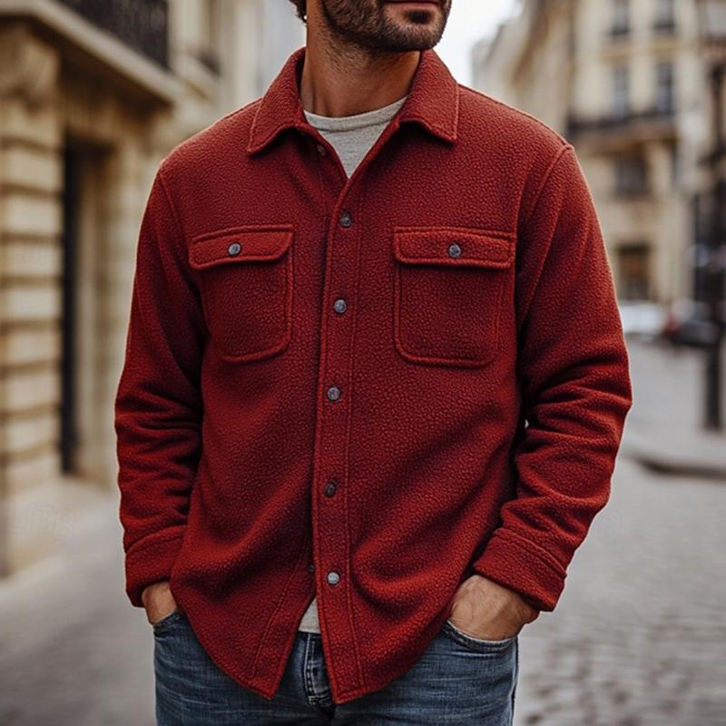 Facundo | Casual polar fleece overhemdjas met lange mouwen