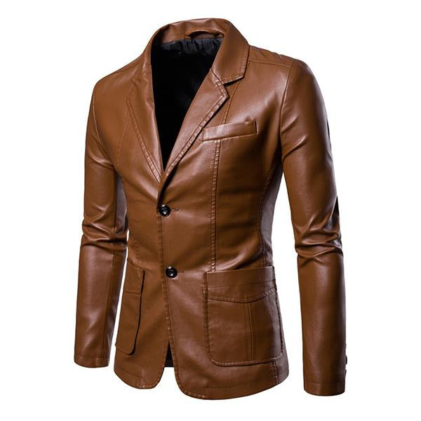 Alberto | Retro Tweeknoops Leren Blazer