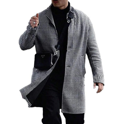 Rohan | Klassieke halflange jas in houndstooth-stijl