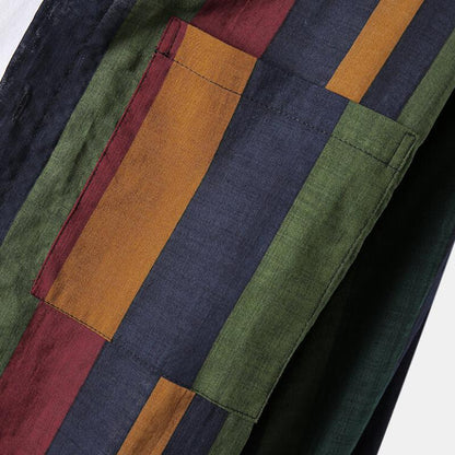 Fletcher | Casual Kleur Contrast Streep Lange Mouw Shirt