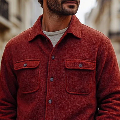 Facundo | Casual polar fleece overhemdjas met lange mouwen