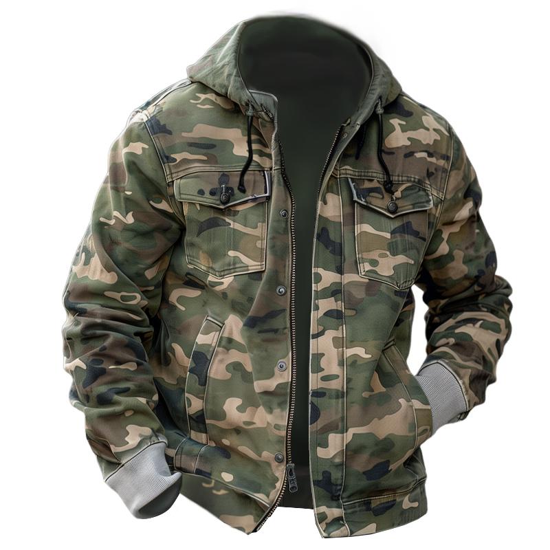 Vilhelm | Tactisch camouflage cargojasje met capuchon