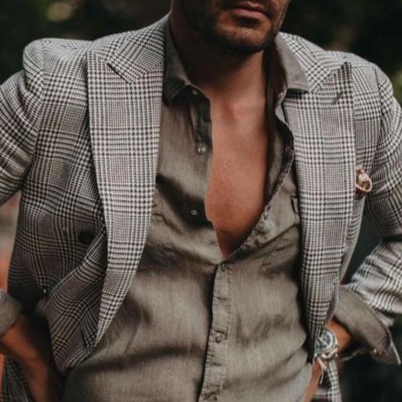 Frudo | Casual elegantie lichtgrijze blazer