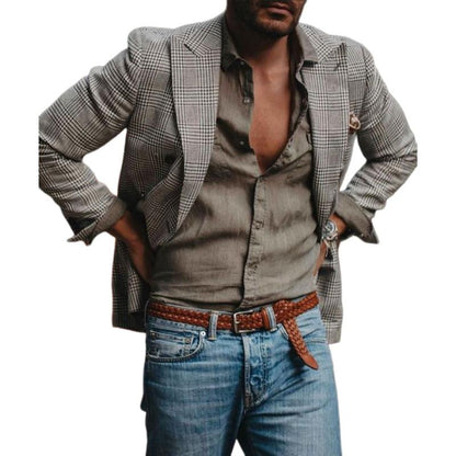 Frudo | Casual elegantie lichtgrijze blazer