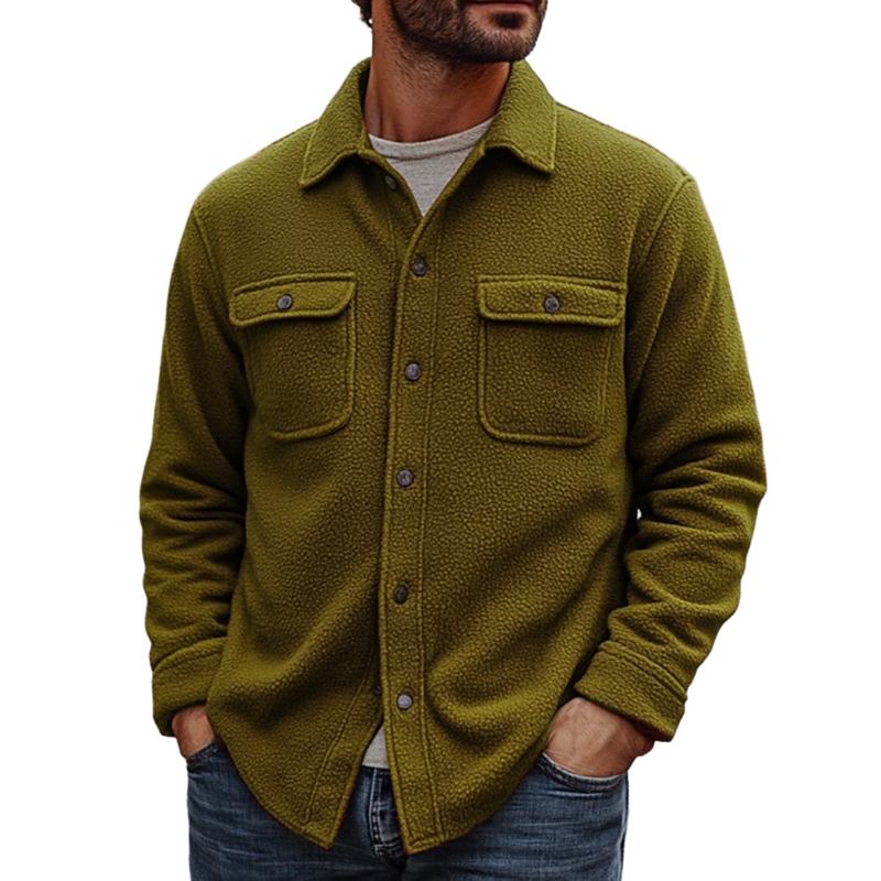 Facundo | Casual polar fleece overhemdjas met lange mouwen