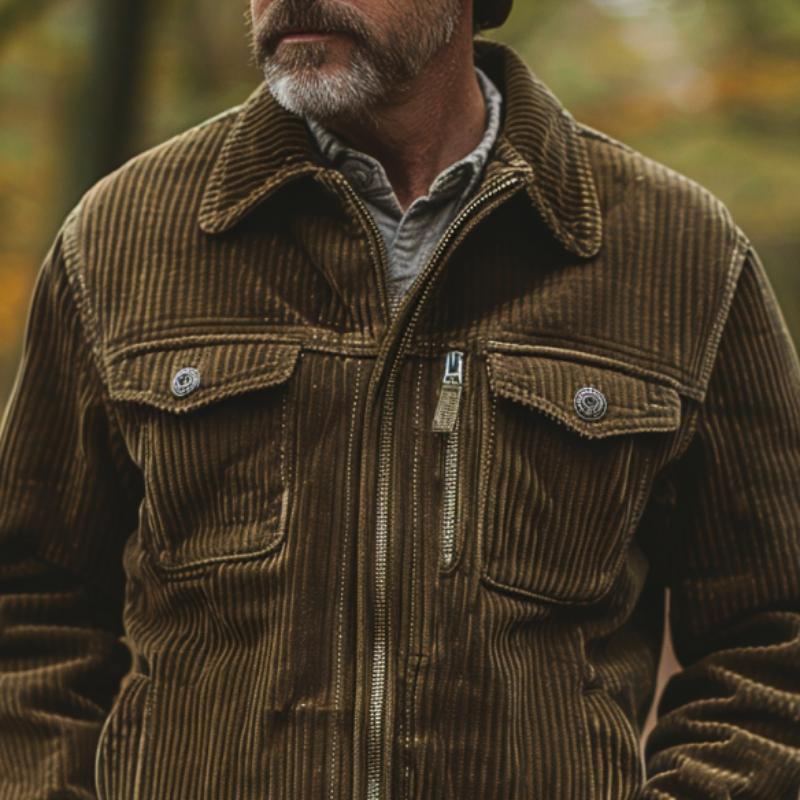 Bennie | Corduroy Zip-Up met meerdere zakken Jas