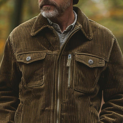 Bennie | Corduroy Zip-Up met meerdere zakken Jas