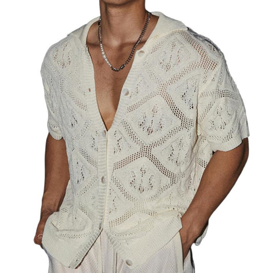 Callum | Casual hol gebreid shirt