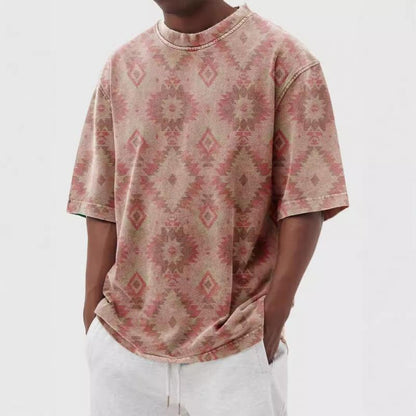 Marius | Retro Print Los Hals Kort Mouw T-shirt