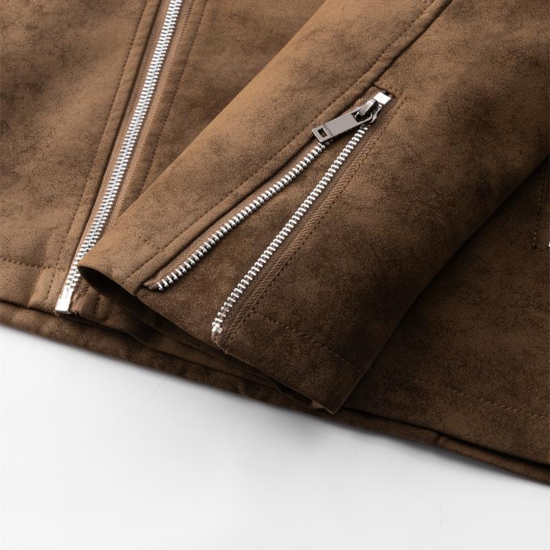 Stanley | Retro Schuine Rits Leren Jasje