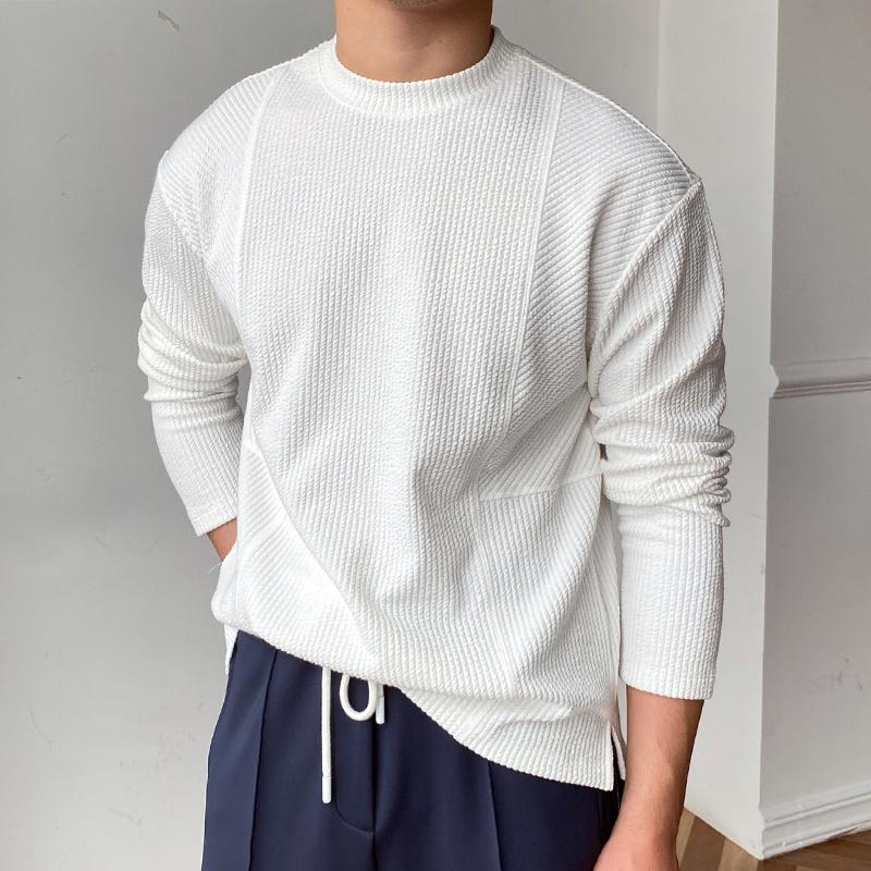 Enzo | Effen gestreept T-shirt met lange mouwen