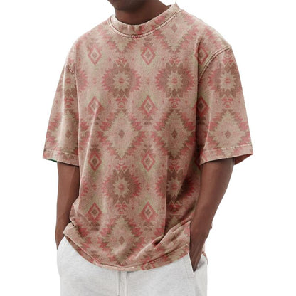 Marius | Retro Print Los Hals Kort Mouw T-shirt