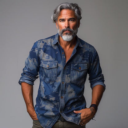 Kian | Camouflage revers borstzak overhemd