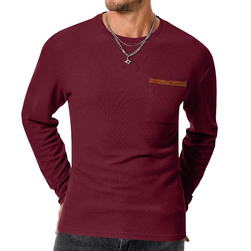 Josiah | Casual Wafel Slim Fit T-shirt met lange mouwen