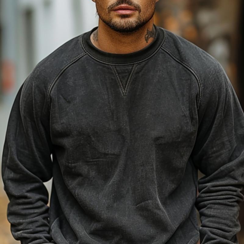 Conor | Gewassen sweatshirt met raglanmouwen