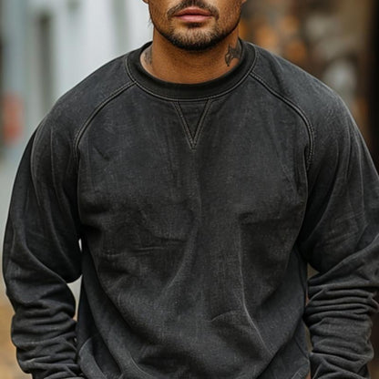 Conor | Gewassen sweatshirt met raglanmouwen