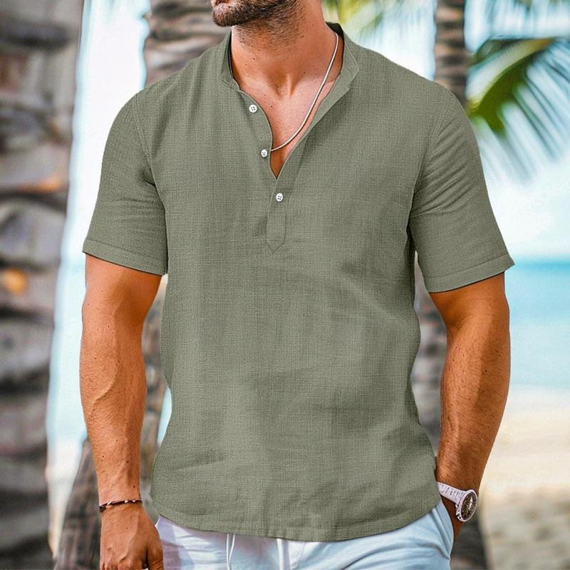 Ronin | Henley Kraag Korte Mouw Casual Overhemd