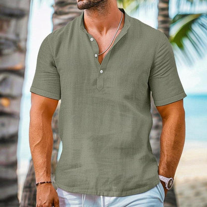 Ronin | Henley Kraag Korte Mouw Casual Overhemd