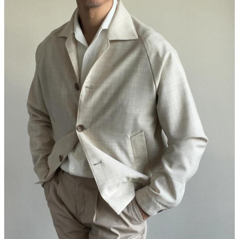 Haral | Relaxed dun crèmekleurig blazerjasje