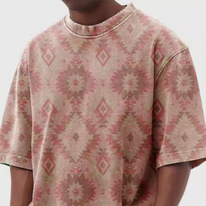 Marius | Retro Print Los Hals Kort Mouw T-shirt