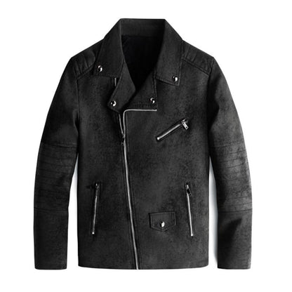 Stanley | Retro Schuine Rits Leren Jasje