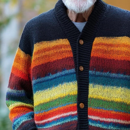 Aleksei | Retro Kleur Gestreept Gebreid Vest