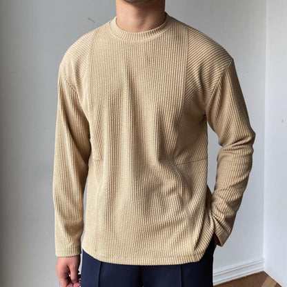 Enzo | Effen gestreept T-shirt met lange mouwen