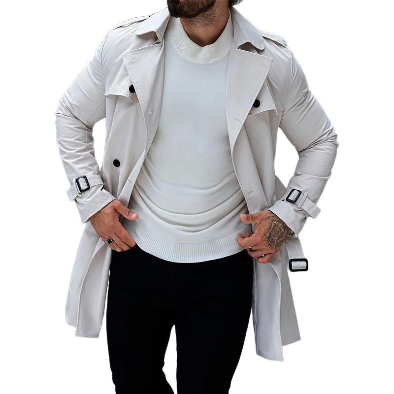 Marcelo | Elegante witte trenchcoat voor mannen
