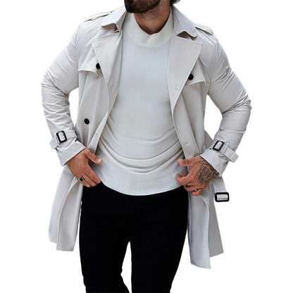 Marcelo | Elegante witte trenchcoat voor mannen