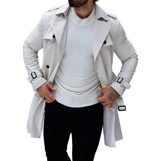 Marcelo | Elegante witte trenchcoat voor mannen