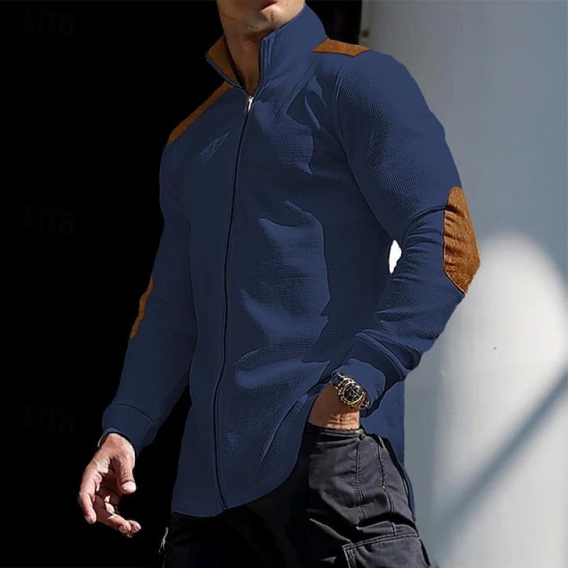 Nash | Trendy Rits Staande Kraag Shirt met Lange Mouw