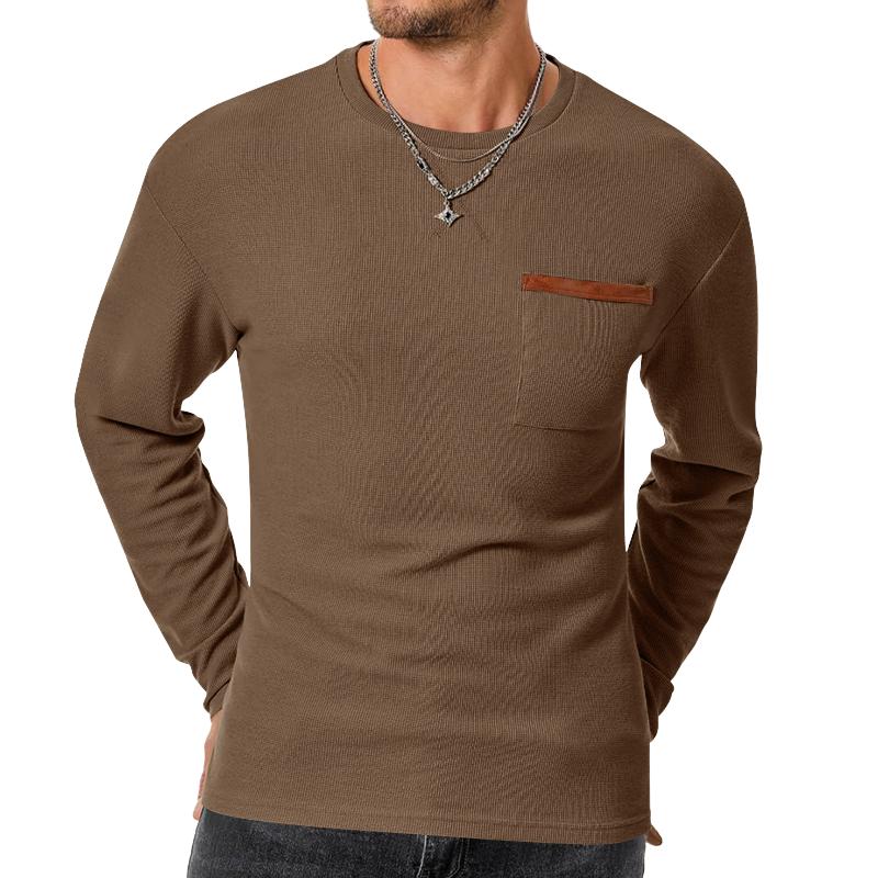 Josiah | Casual Wafel Slim Fit T-shirt met lange mouwen
