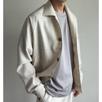 Haral | Relaxed dun crèmekleurig blazerjasje