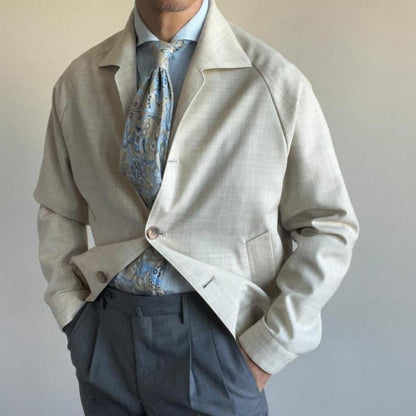 Haral | Relaxed dun crèmekleurig blazerjasje