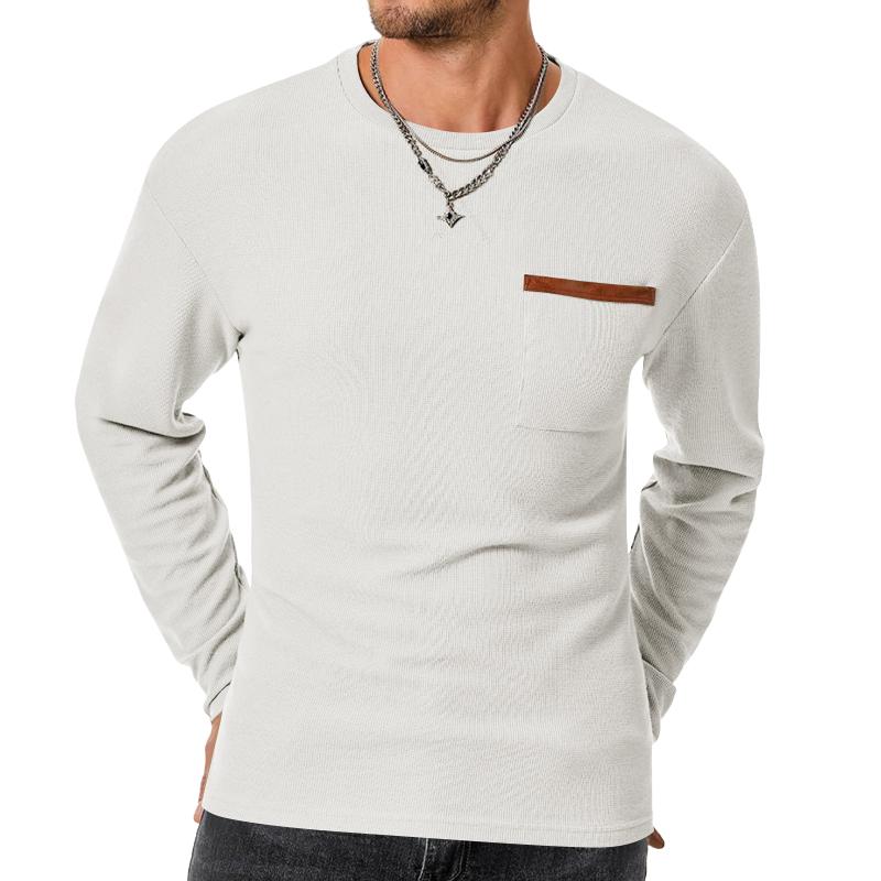 Josiah | Casual Wafel Slim Fit T-shirt met lange mouwen