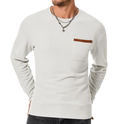 Josiah | Casual Wafel Slim Fit T-shirt met lange mouwen