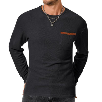 Josiah | Casual Wafel Slim Fit T-shirt met lange mouwen