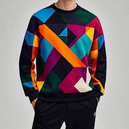 Quincy | Geometrisch geprint sweatshirt met lange mouwen