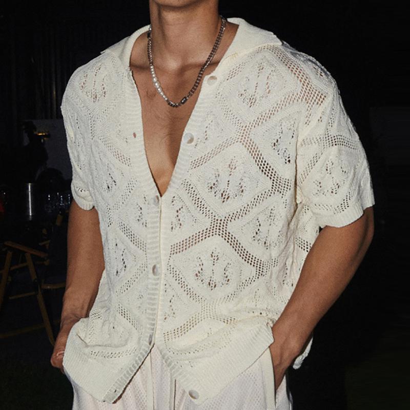 Callum | Casual hol gebreid shirt