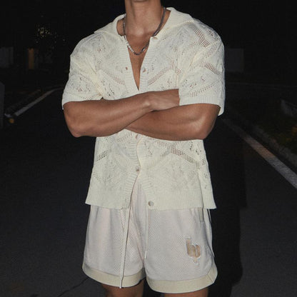 Callum | Casual hol gebreid shirt